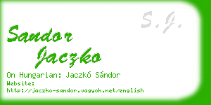 sandor jaczko business card